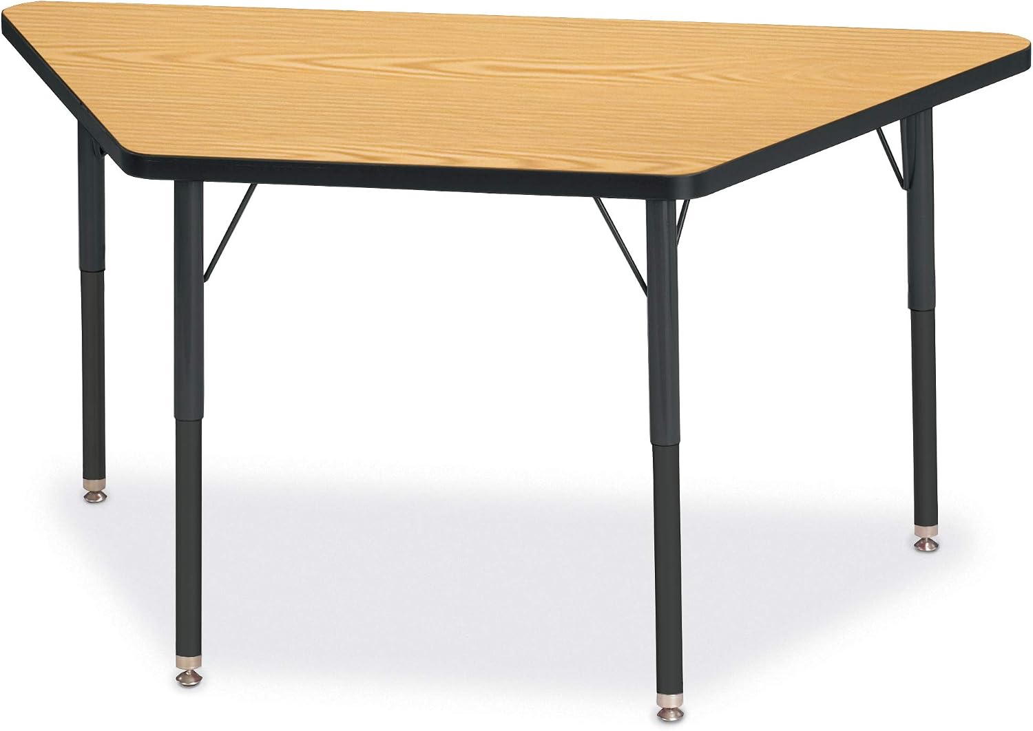 Jonti-Craft Berries 6438JCA210 Trapezoid Activity Tables, A-Height (24'-31' Adjustable Height), 24' x 48', Oak/Black/Black
