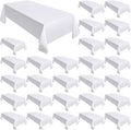 Moukeren 30 Pack Rectangle Tablecloths 58 x 102 Inch Table Cloth Reusable Washable Polyester Table Clothes Bulk for 6 ft Tables for Wedding, Party, Restaurant (White)