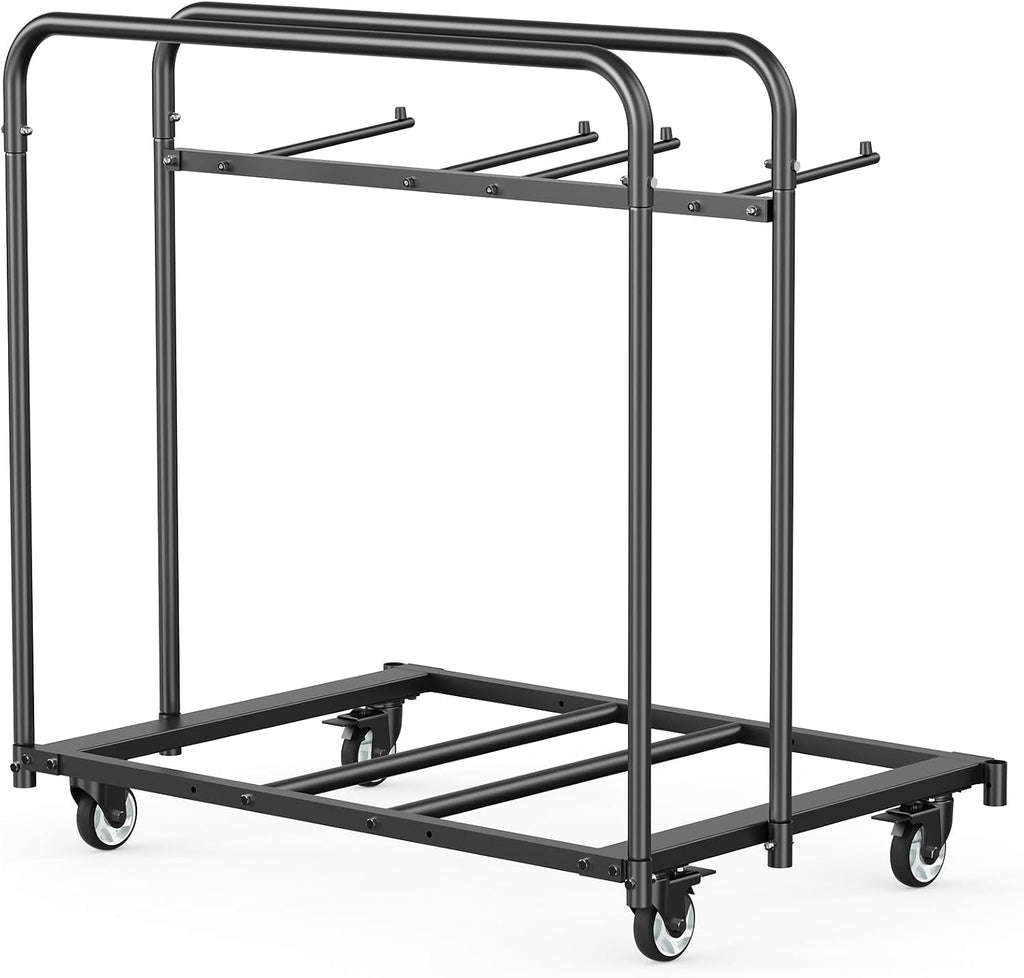 VEVOR Folding Chair Rack, 400 LBS Capacity, Heavy-Duty Chair Cart for 5 Tables+14 Chairs, Chair Storage Dolly Chair Holder w/Swivel Casters and Locking Wheels,for Party Event,Hotel, Matte Black