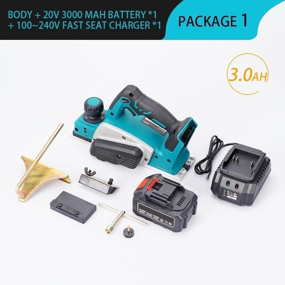 Cordless Electric Planer, 15000rpm Electric Router Trimmer With Wrench Wood Cutting Machine Woodworking Tool(1battery 3.0a)