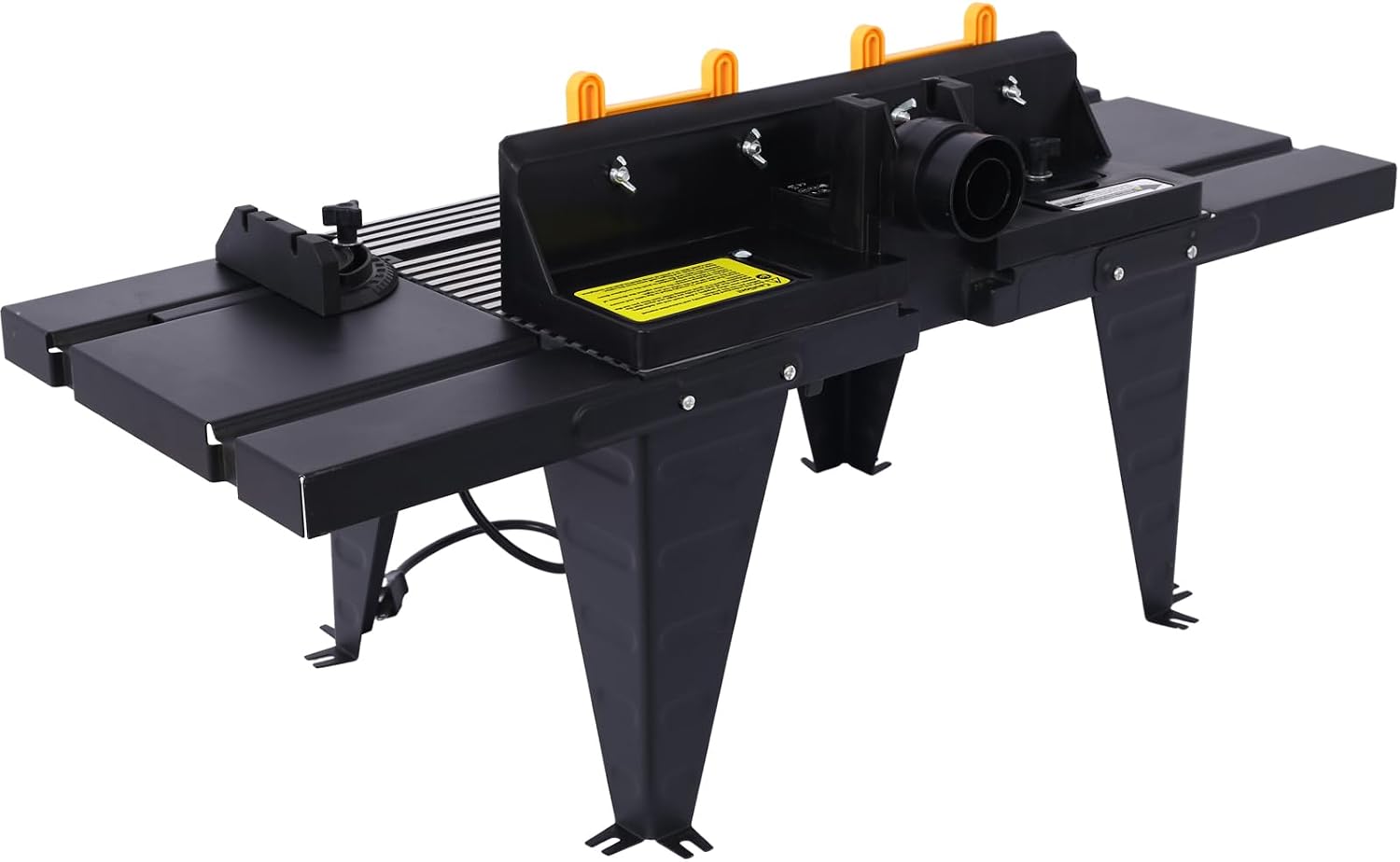 Electric Benchtop Router Table, Heavy-Duty Woodworking Tool with Steel Stands & Aluminum Milled Table, Craftsman Workbench for Precision Woodworking Tasks (Black)