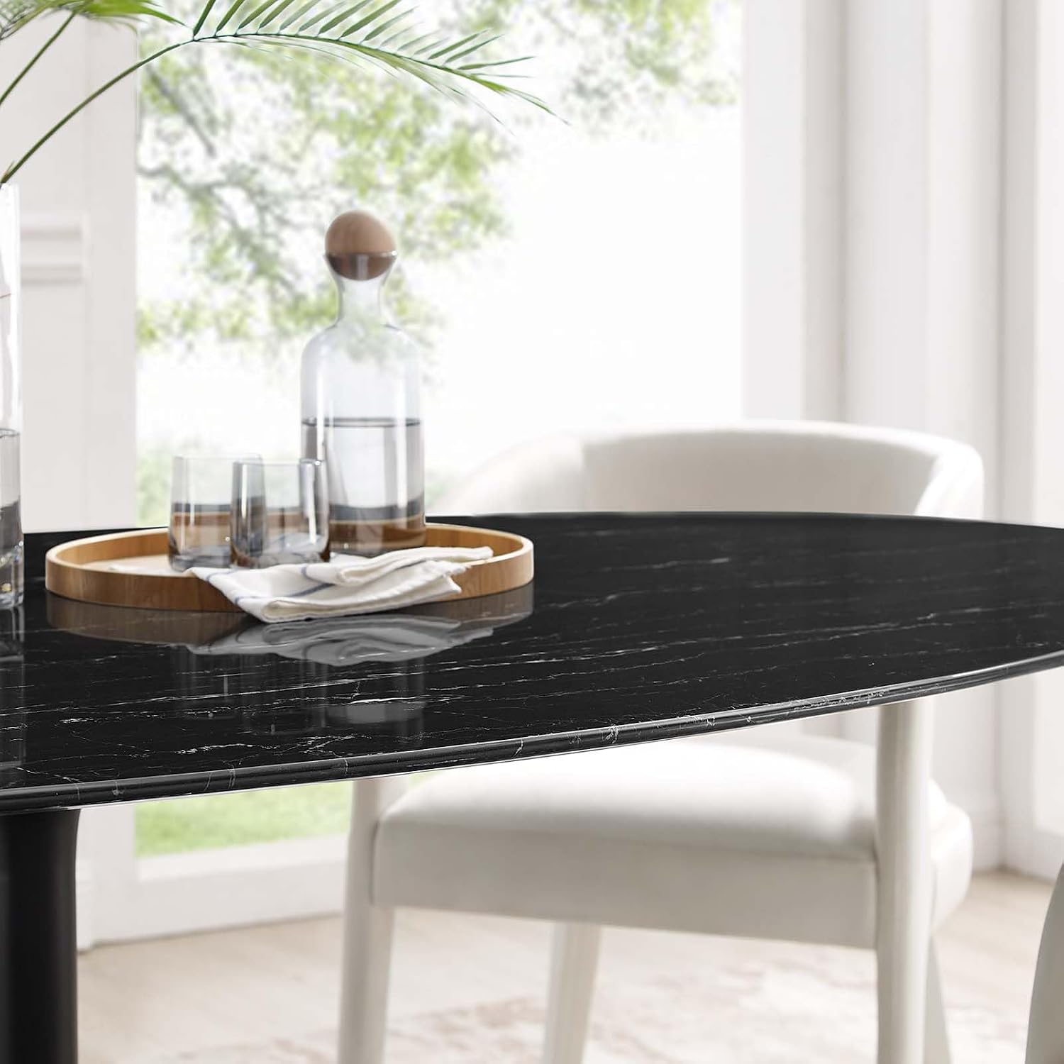 Modway Lippa Oval Artificial Marble 78' Dining Table