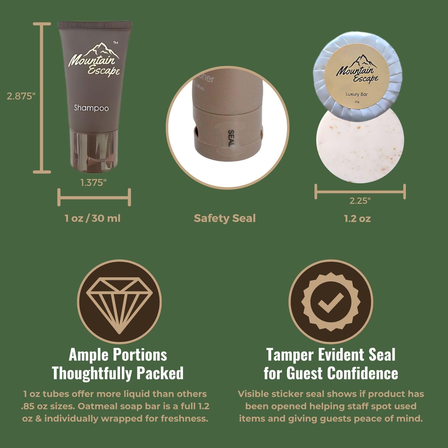 20 Display Ready Boxed Amenity Kits with Premium Hotel Toiletry Essentials - 1 oz Shampoo, Conditioner, Body Wash, Body Lotion, 1.2 oz Guest Soap & 2 Makeup Remover Wipes - Air bnb & Vacation Rentals