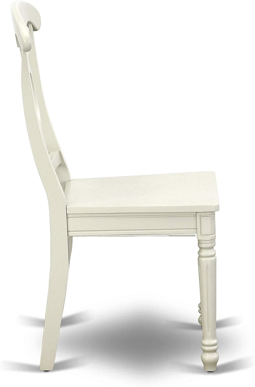 East West Furniture HLKE5-LWH-W 5 Piece Dining Room Table Set Includes a Round Kitchen Table with Pedestal and 4 Dining Chairs, 42x42 Inch, Linen White