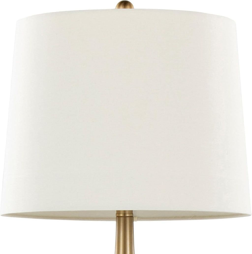 Grandview Gallery Pebble 29' Metal Table Lamps Set of 2, Desk Lamp, Bedside Lamps for Night Stands, White and Gold Lamps Set of 2
