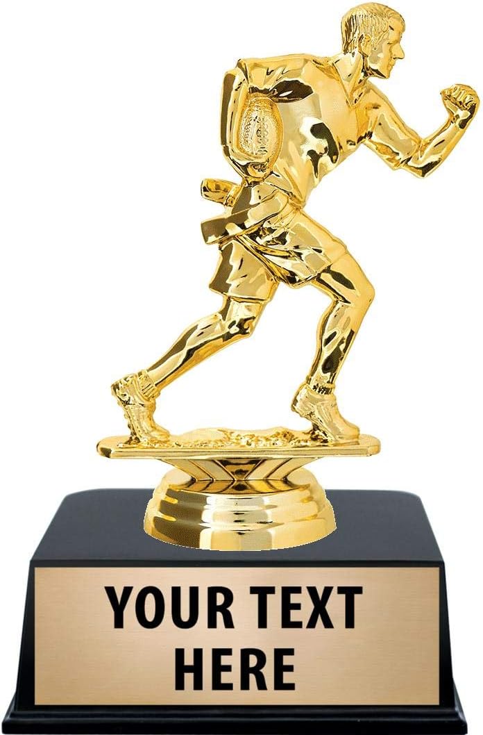 Crown Awards Flag Football Trophies with Custom Engraving, 6' Personalized Male Flag Football Trophy On Black Base