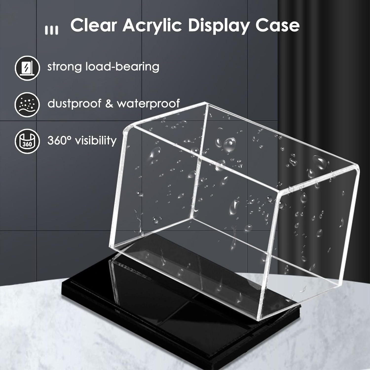 12 14 16 18 20 22 24 26 28 Inch Trophy Holder Clear Acrylic Display Case Assemble Box with Black Base, Dustproof Storage for Souvenirs & Awards(40x40x20cm/16x16x8in)
