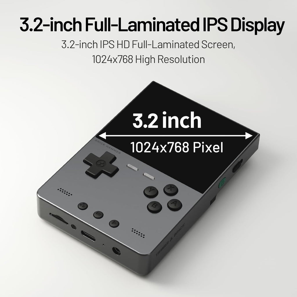 Trimui Brick Hammer Metal Body Handheld Game Console Retro Gaming Handheld 3000mah Battery Allwinner A133p 3.2' IPS RGB Lighting Vibration Pink