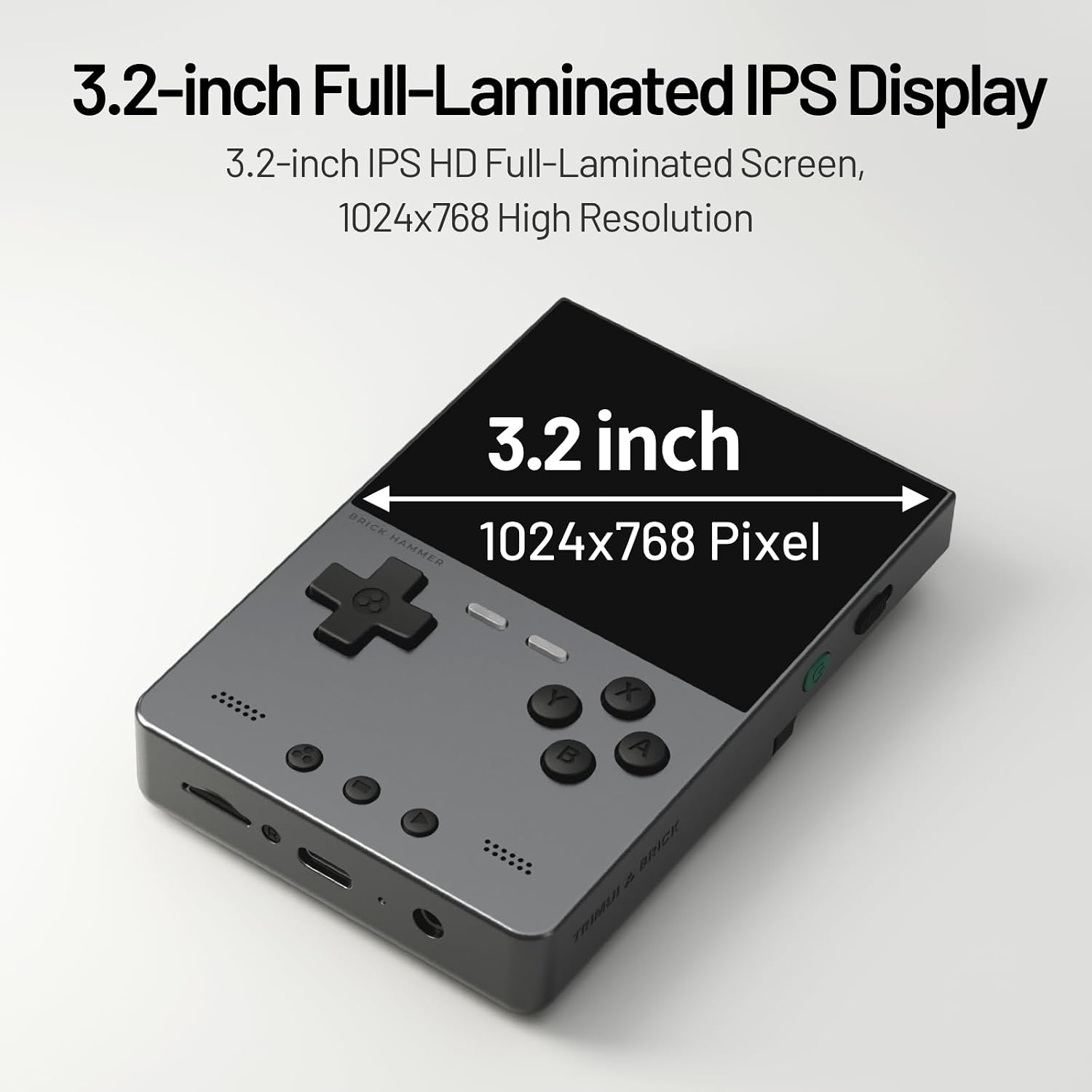 Trimui Brick Hammer Metal Body Handheld Game Console Retro Gaming Handheld 3000mah Battery Allwinner A133p 3.2' IPS RGB Lighting Vibration Pink