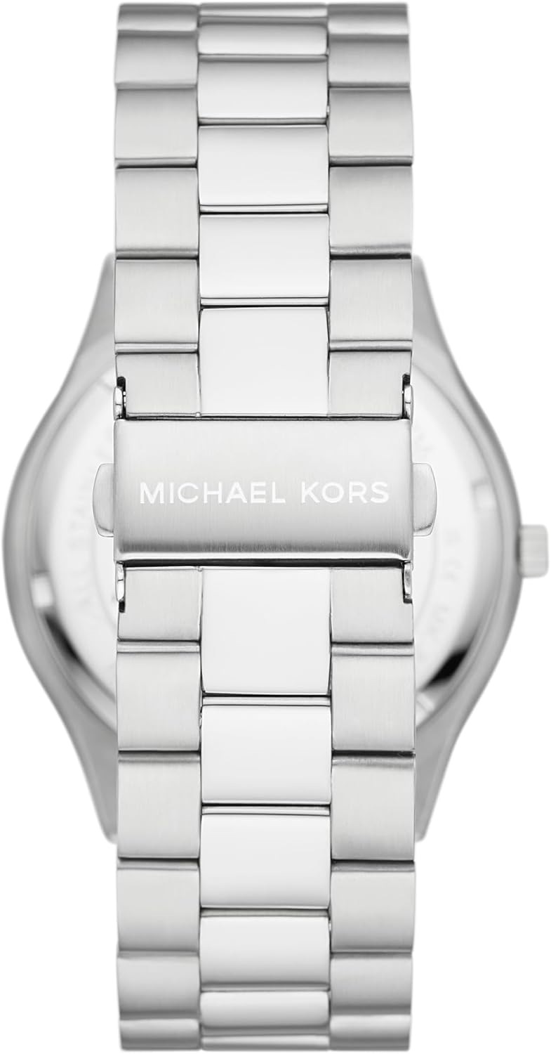Michael Kors MK9122 - Slim Runway Three-Hand Beige Gold-Tone Stainless Steel Watch