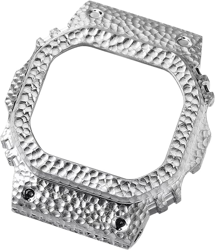Compatible with Casio G-SHOCK Series DW5600, GMW-B5000, GA-2100 Hammered Finish Stainless Steel Case Set, Titanium Alloy Case Accessories