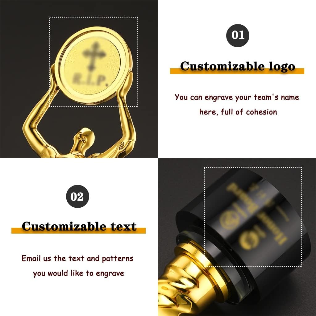 Award Trophies Award Cup Trophy Teamwork Honor Trophy with Gift Box, Golden Creative Living Room Ornaments, Metal Material Winner Trophy for Sports Trophy, 30*8cm