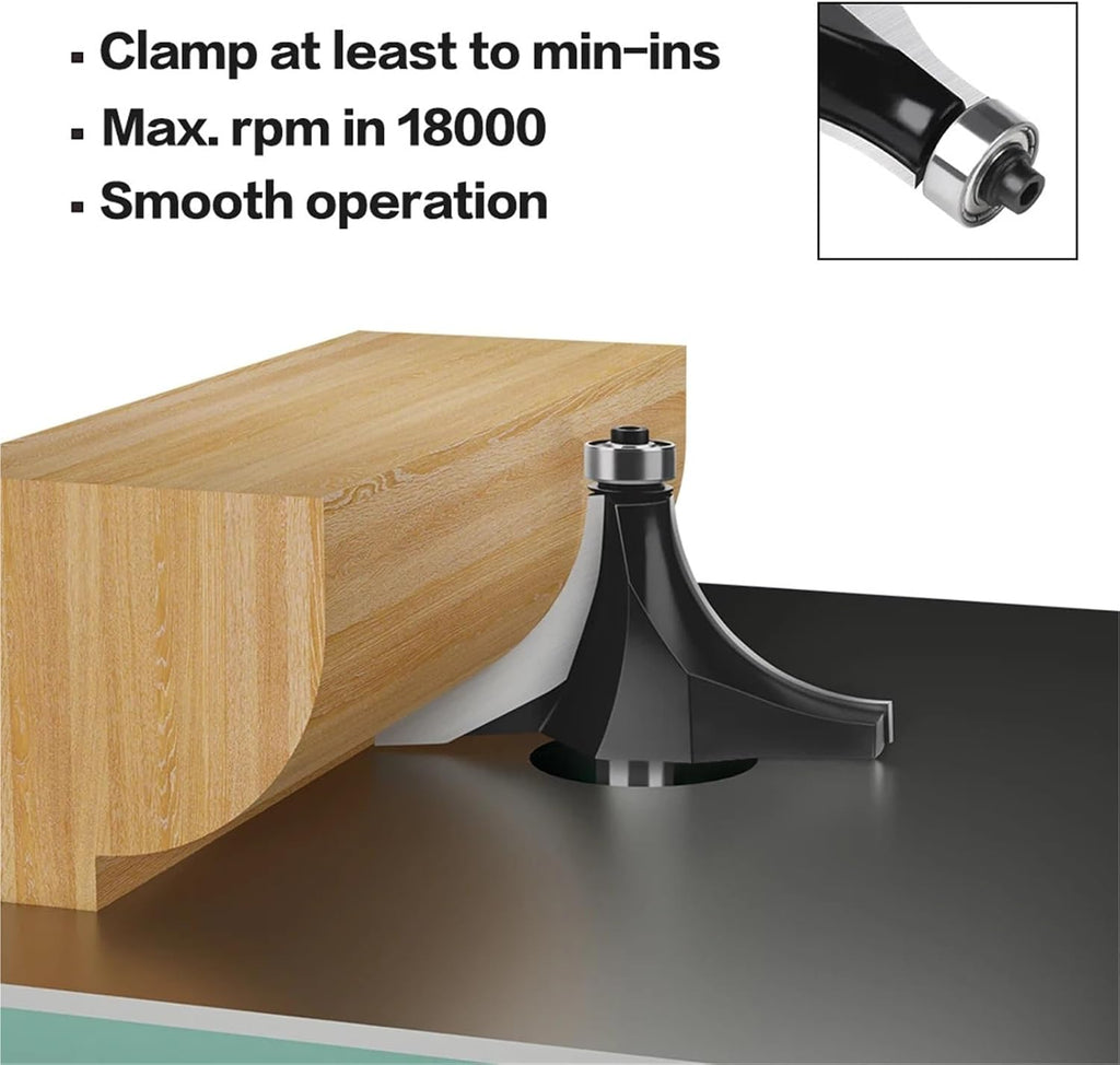 Milling machines, 1pc 12mm Shank Corner Round Over Router Bit With Bearing Tungsten Carbide Milling Cutter Woodworking Tools(12x69.9mm)