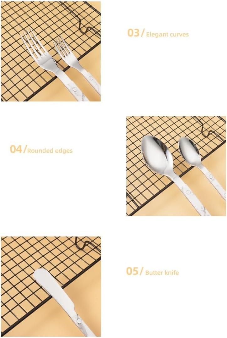 Cutlery Set Tableware Silverware Stainless Steel Handle,Silverware Flatware Cutlery Set, 1/4/6/8/10/12 Pcs 304 Stainless Steel Thickened Hammer Pattern Soup Shell Hot Pot-Pink-8Set
