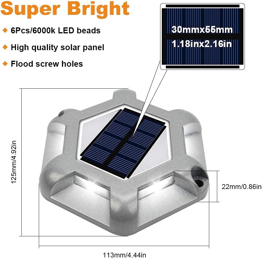 VOLISUN 16 Pack, Solar Driveway Dock Deck Lights