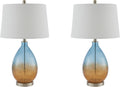 510 DESIGN Cortina Table Lamp Set of 2 with Blue Finish 5DS153-0031