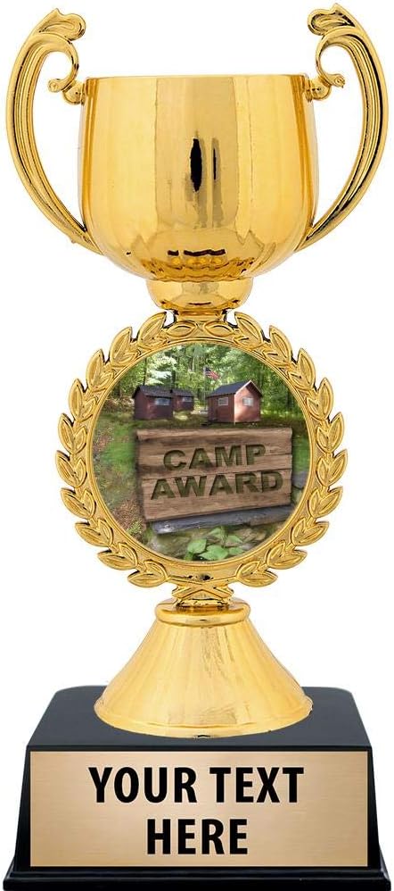 Personalized Camp Award Trophy, 7.25' Gold Cup Camp Award Trophies with Free Custom Engraving Prime