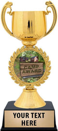 Personalized Camp Award Trophy, 7.25' Gold Cup Camp Award Trophies with Free Custom Engraving Prime