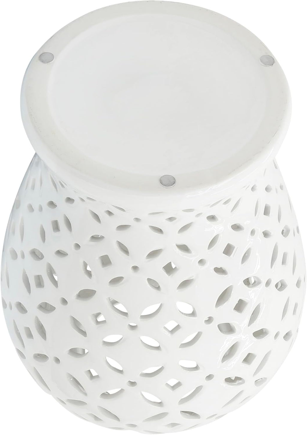 Elegant Pattern Ceramic Vase for Living Room and Home Decor - Chinoiserie House Accent for Dining Room Table Decor - Decorative Flower Vase for Room, Bedroom, or Office Display - 24', White