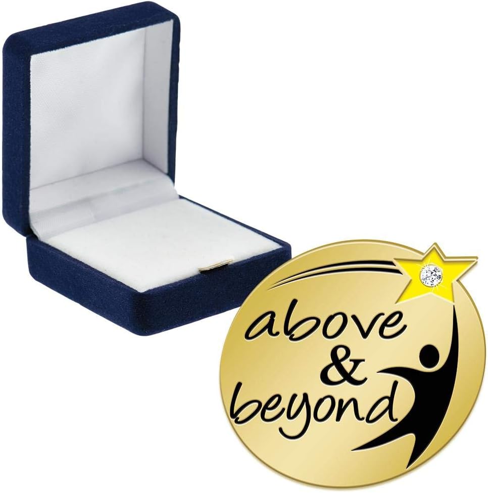 Crown Awards Above and Beyone with Gem Pins, Above and Beyone with Gem Pin with Blue Velvet Presentation Case, Prime