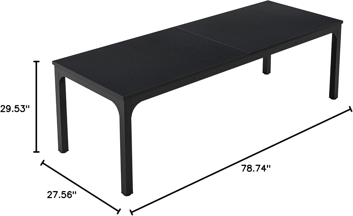 Tribesigns 6.5ft Conference Room Table, 78.74' W x 27.56' D Large Office Meeting Table, Modern Seminar Desk for Boardroom (1, Black)