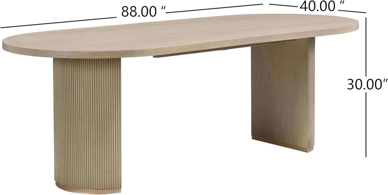 Christopher Knight Home Lancas Modern Minimalist Wooden Indoor Dining Table - Oval Top Pedestal Design - Dining Table Set for 6 - Light Ash Finish - Restaurant, Family Gatherings, Kitchen, Dining Room