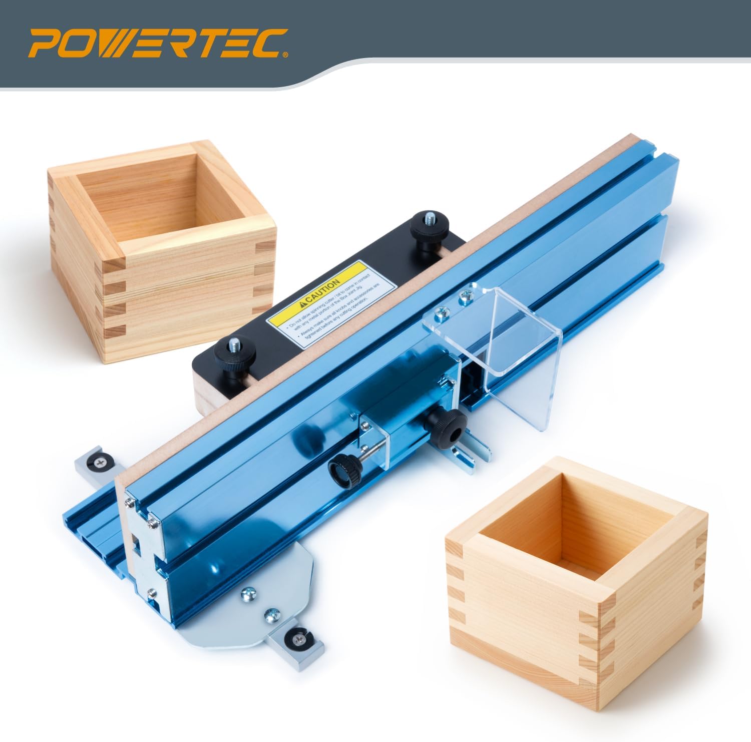 POWERTEC Adjustable Box Joints Jig for Table Saws and Router Tables, Table Saw Accessories for Wooden Box Making and Other Woodworking Projects (71759)
