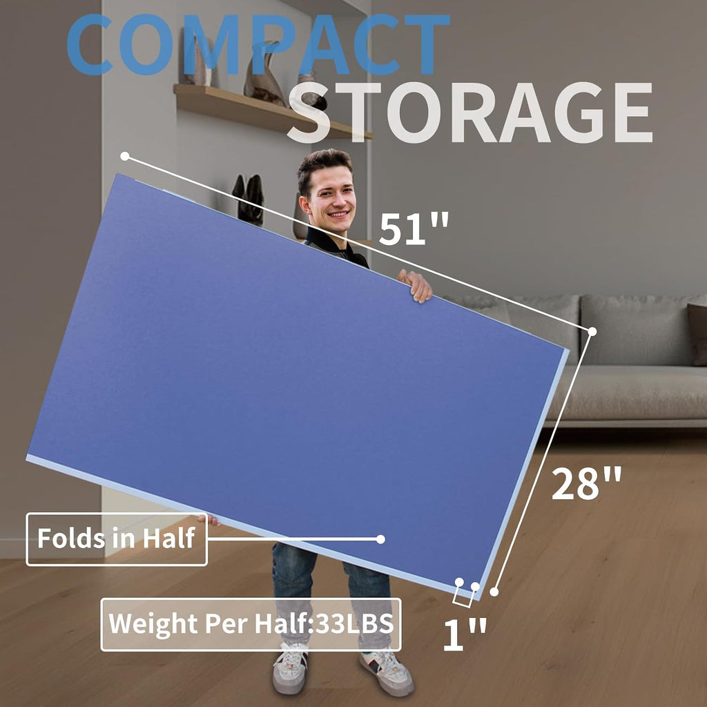 Foldable Ping Pong Table Top for Billiard Table, 6FT/7FT/8FT/9FT Table Tennis Table Topper for Pool Table, Indoor Outdoor Portable Table Tennis Conversion Top w/Net & Foam Padding