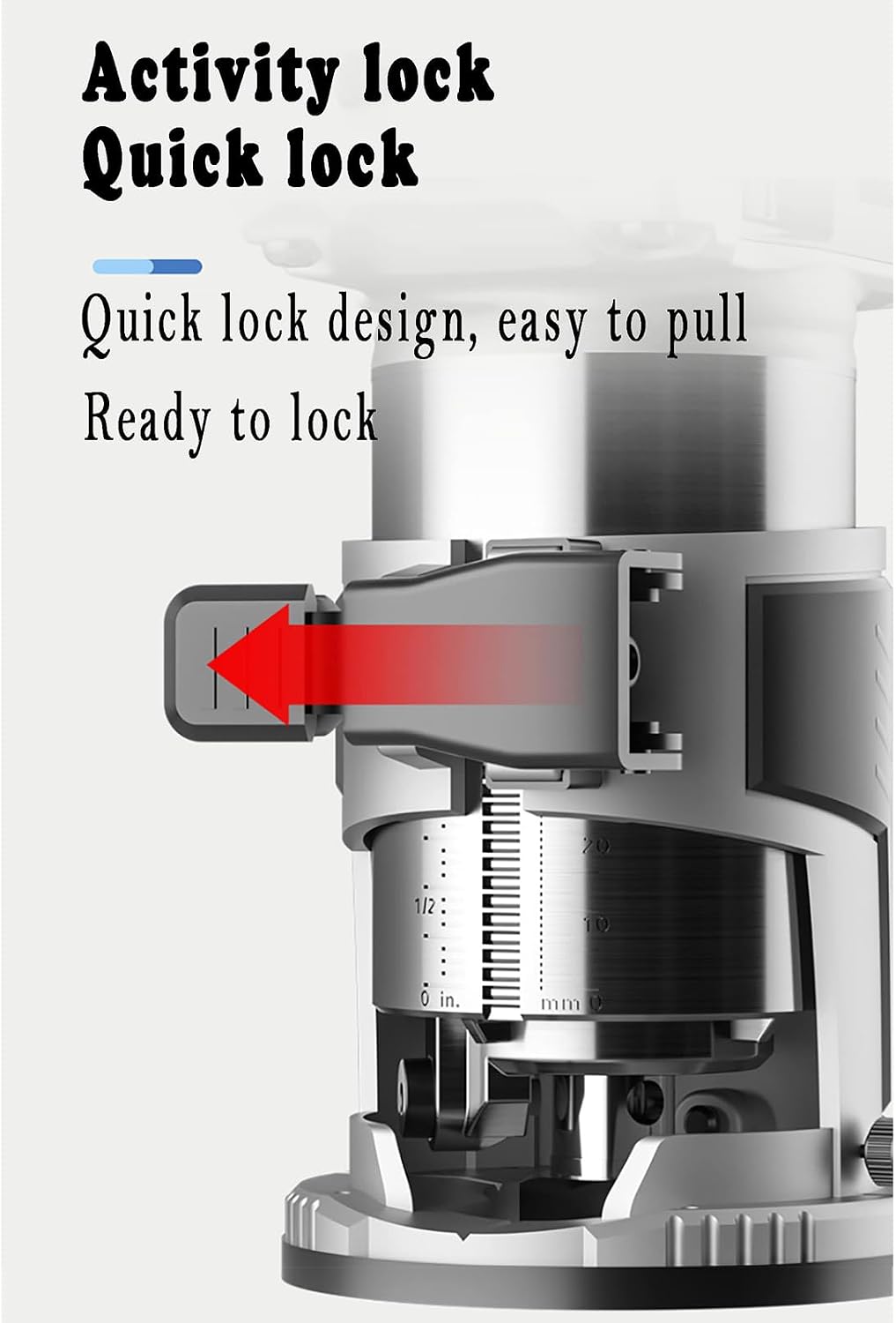 Brushless Lithium Battery Edge Trimmer, Portable Woodworking Router Slotting, with Cylindrical and Inclined Base, 5 Levels Adjustable, for Wood Working Slotting, Trimming, Carving