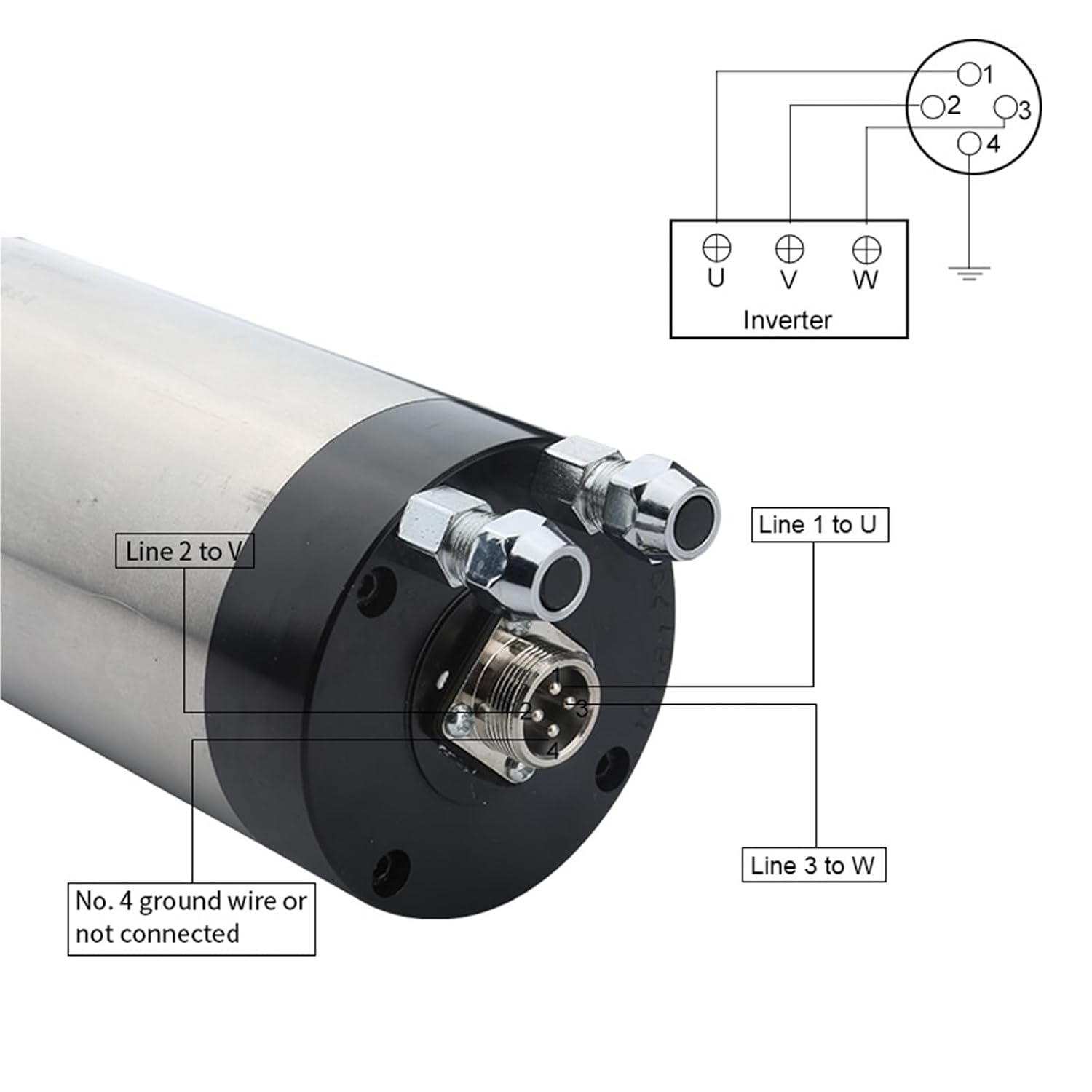 DIY Water-Cooled Motor 1.5KW ER11 Woodworking 220V 380V 4 Bearings for Router Engraving(1.5KW 380V)