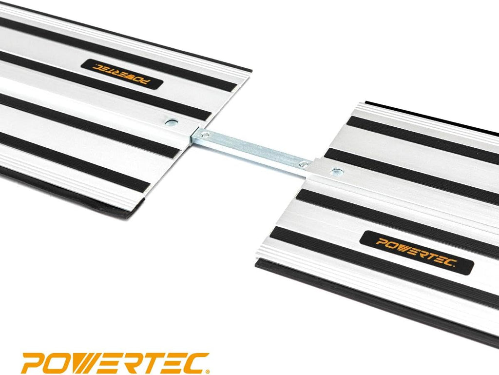 POWERTEC 110' Track Saw Guide Kit for DeWalt, Includes 2PK 55' Guide Rails, 1PK Guide Rail Connector, and 2PK 5-3/8' Track Saw Clamps (72060)