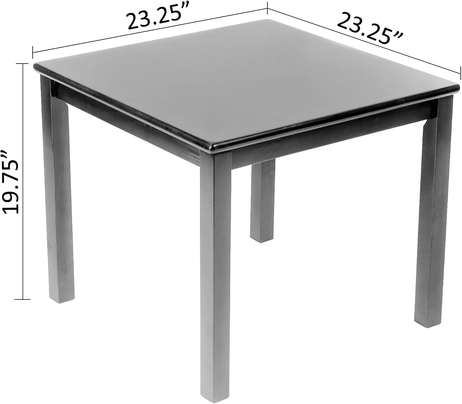 eHemco Solid Hard Wood Kids Table and Chair Set (4 Chairs Included), Coffee, 5 Piece Set