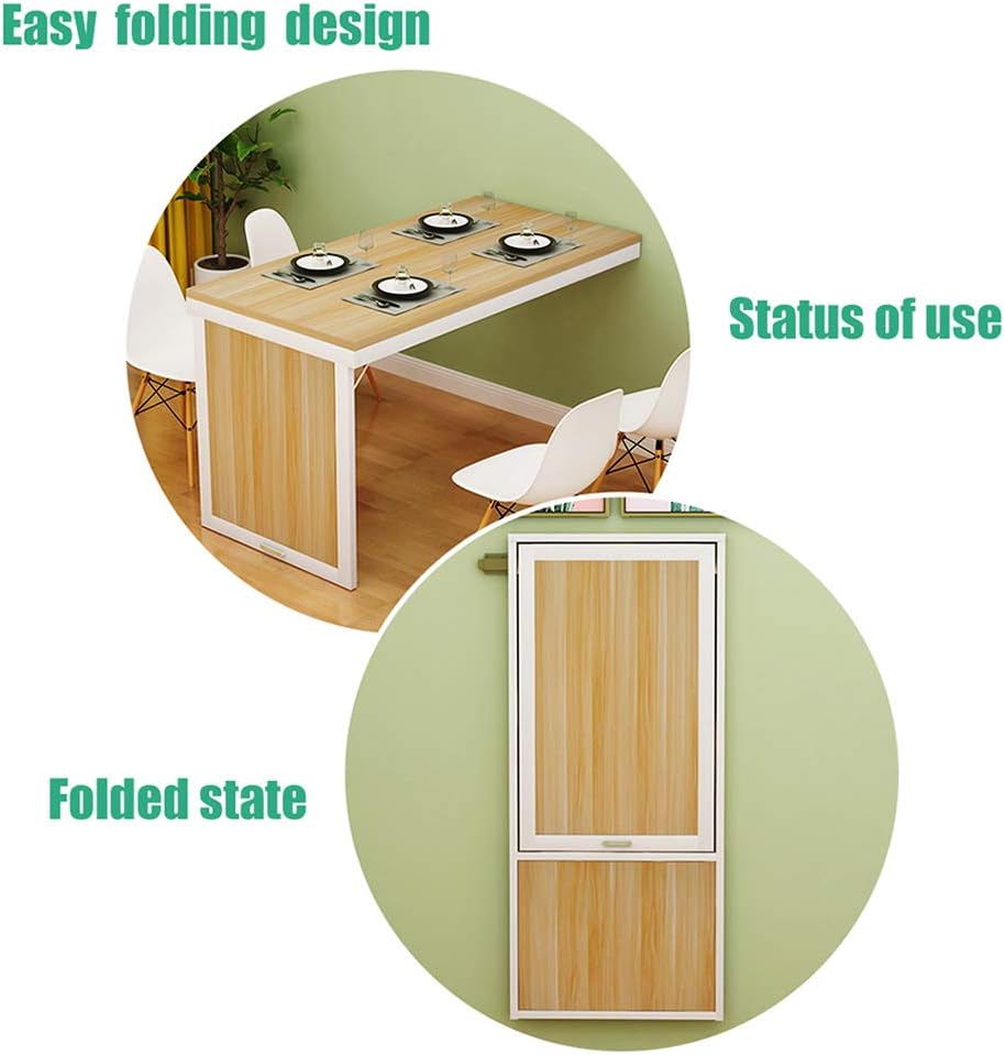JJPSQHRV Folding Dining Table Wall-Mounted Fold Up Wall Table for Small Spaces MDF Multi-Function Home Office Desk Modern Simplicity Computer Desk Space Saving