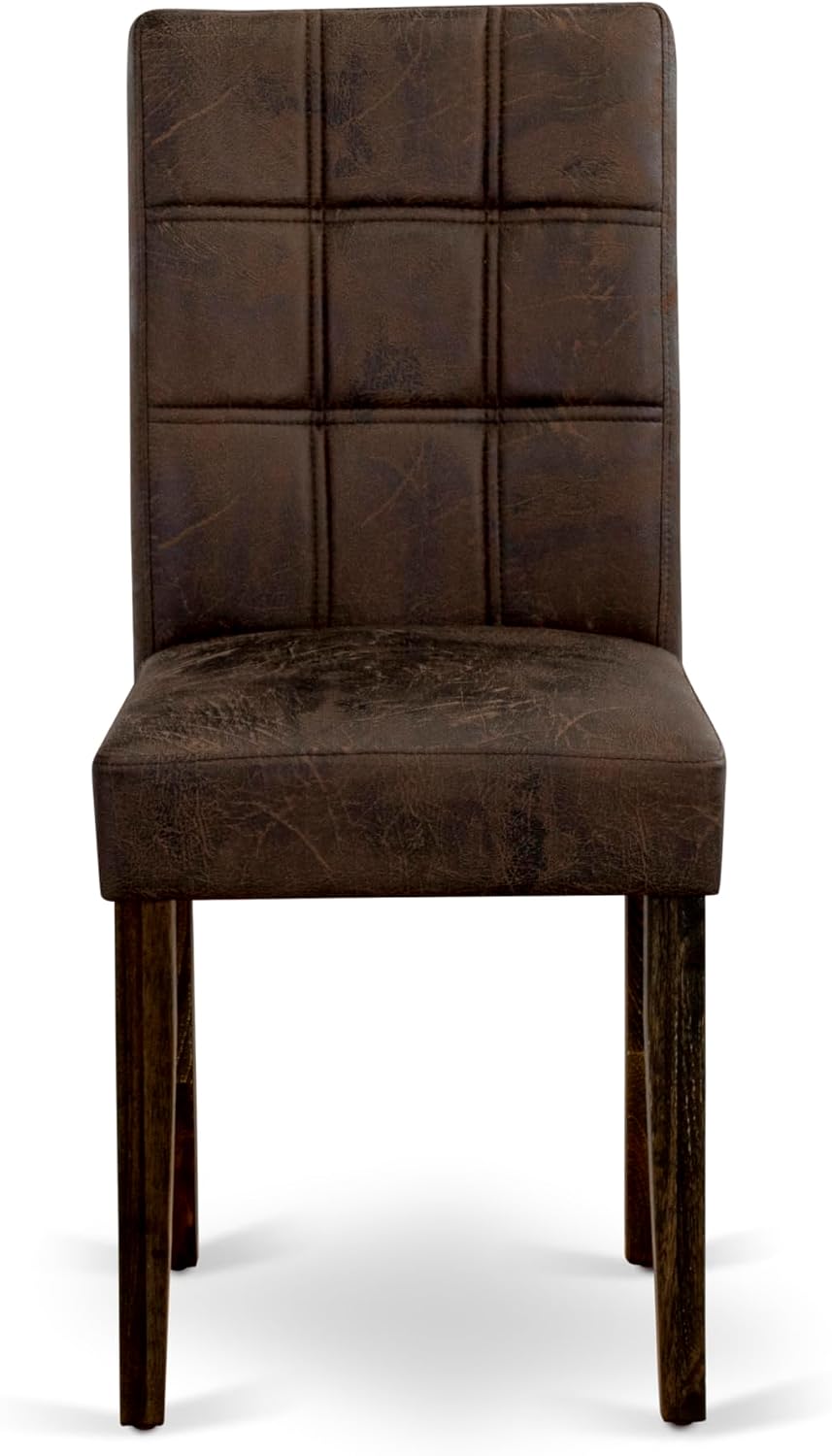 East West Furniture LAAS9-07-T25 9 Piece Table Set Consists A Wood Dining Table and 8 Black Textured Polyester Fabric Parson Dining Chairs, Distressed Jacobean