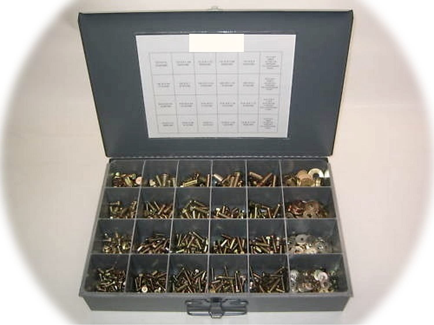 Grade 8 NUT, Bolt & Washer Assortment KIT FINE Tread 1000 Pieces with Tray Hardware Fastener Kit Set RV9446S