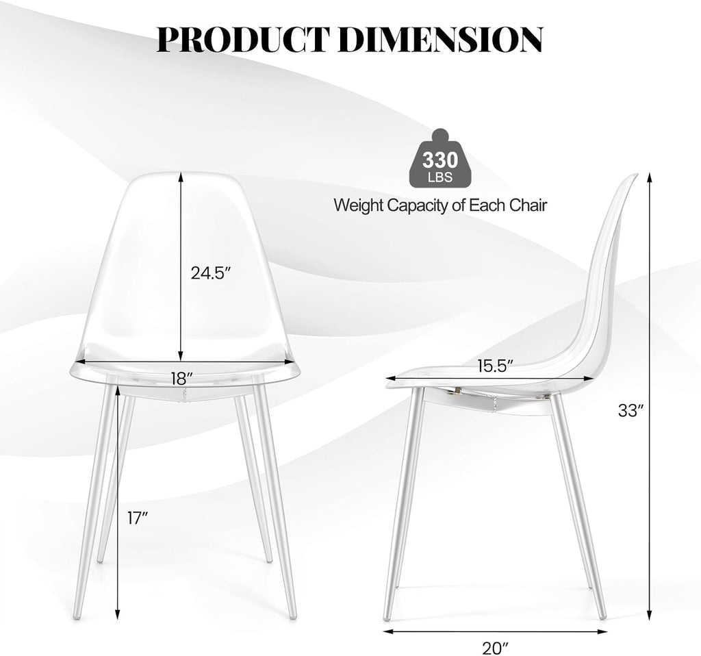 Tangkula Dining Table Set for 4, Modern Kitchen Table and Chairs, Glass Table and Chairs Set of 4 for Small Living Room, Kitchen
