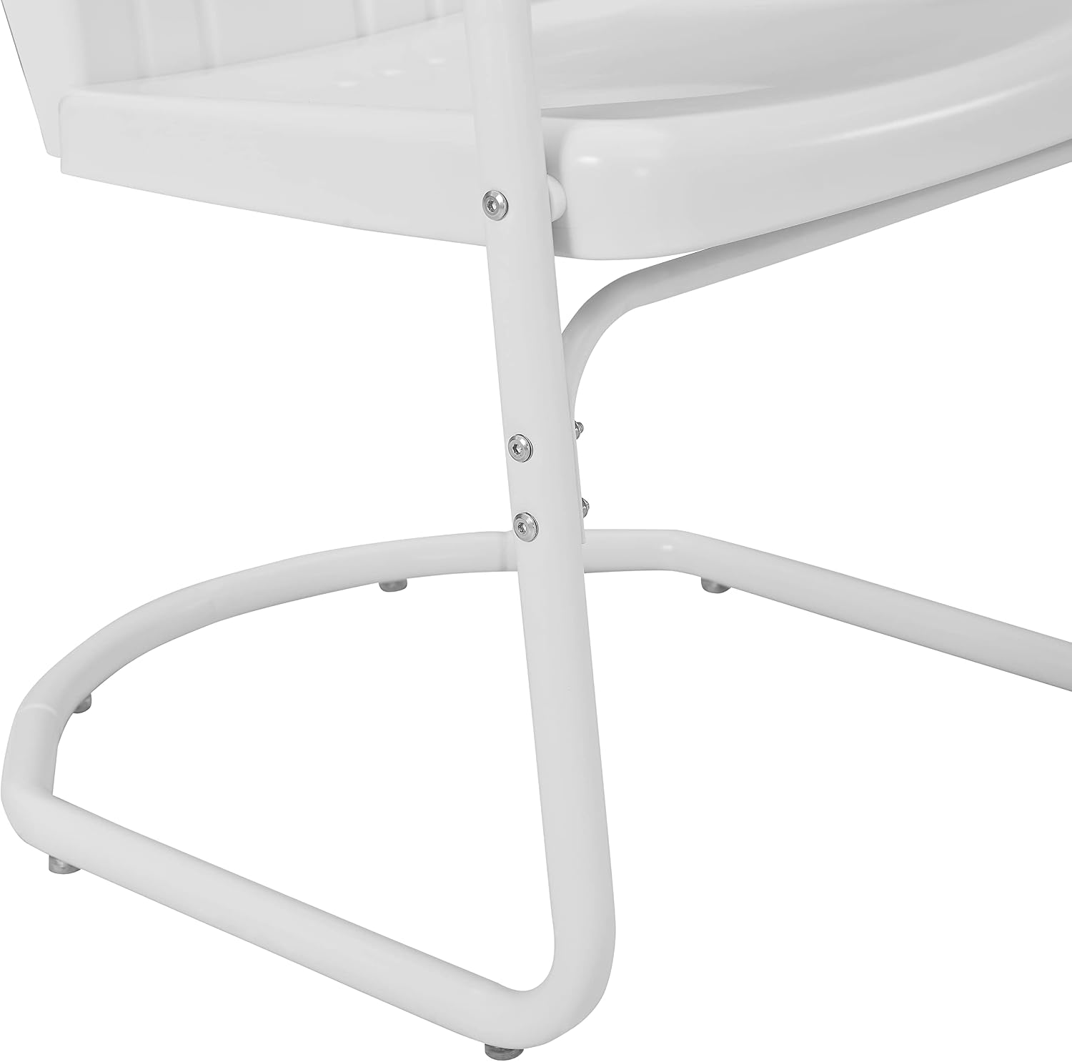 Crosley Furniture Tulip 5-Piece Outdoor Dining Set for 4, Retro Metal Round Patio Table and Chairs for Deck, White Satin