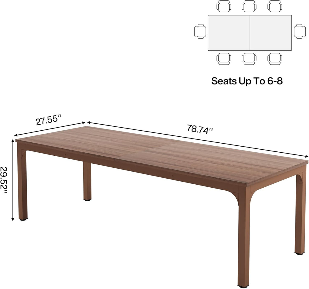 Tribesigns 6.5FT Conference Table, 78.7-Inch Rectangle Meeting Seminar Table, Large Business Tables for 6-8 People (Only Table)