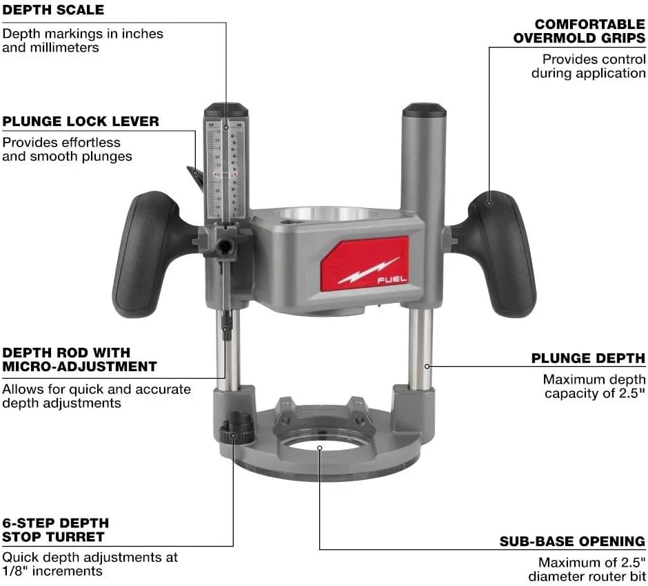 2838-21 Cordless Router for Milwaukee M18 18V FUEL 1/2' Router Kit - NEW