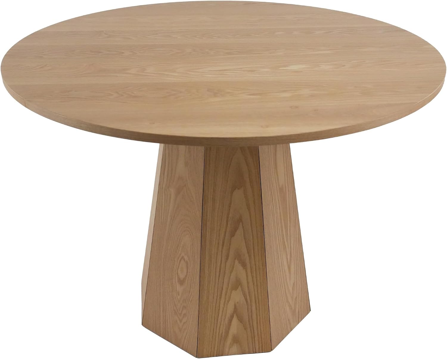 BESTANO 39' Round Solid Wood Dining Table for 4-5 People, Modern Pedestal Dining Kitchen Table, Farmhouse Small Wood Dining Table for Kitchen Easy Assemble, Saving Space, Brown