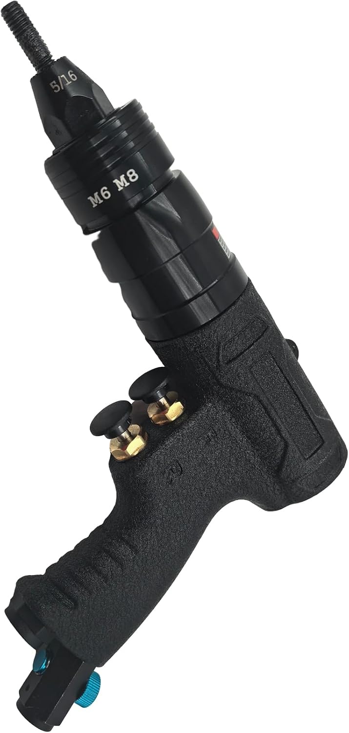 Air Rivet Nut Tool Kit, Pneumatic Pull Nut Setter with 1/4', 5/16' Mandrels for Sheet Metal Fastening Threaded Insert Installation