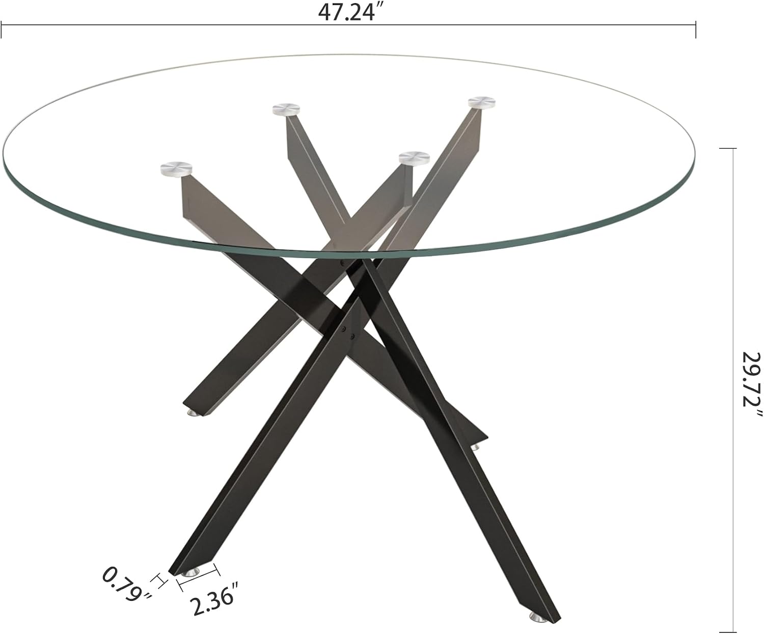 HomVent 3 Piece Round Glass Dining Table Set, Tempered Glass Dinner Table Set for 2 Kitchen Table Set with 2 Velvet Upholstered Chairs for Kitchen Dining Room