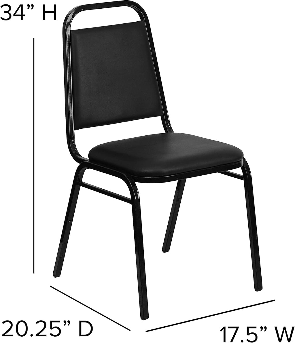 Flash Furniture 5-Piece 36' Square Laminate Dining Table/Chairs Set, Restaurant Dining Set with Table, X-Base, and 4 Trapezoidal Back Chairs, Black