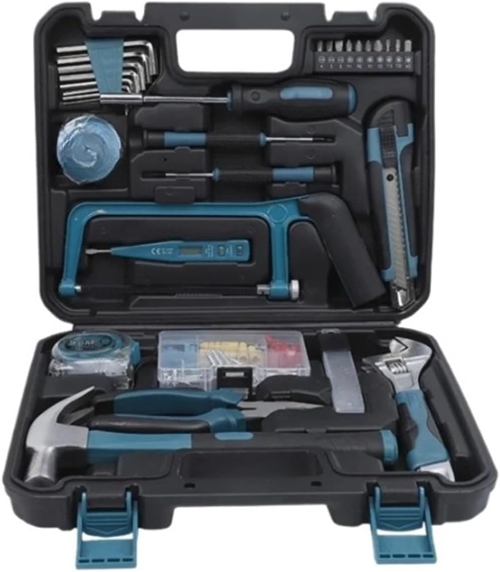 Expansion Screw Tool Box, Multi - Function Hand Tool Set With Screwdriver, Plier, Hammer - Woodworking & Electric Tool Case(BLUE65 22pcs)