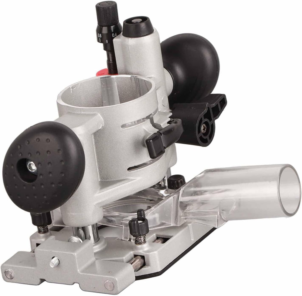 Compact Router Plunge Base Kit for Woodworking, Durable Aluminum Alloy Construction, Double Handle Trimming Machine Cover, Transparent Protective Cover, Fine Depth Adjustment with