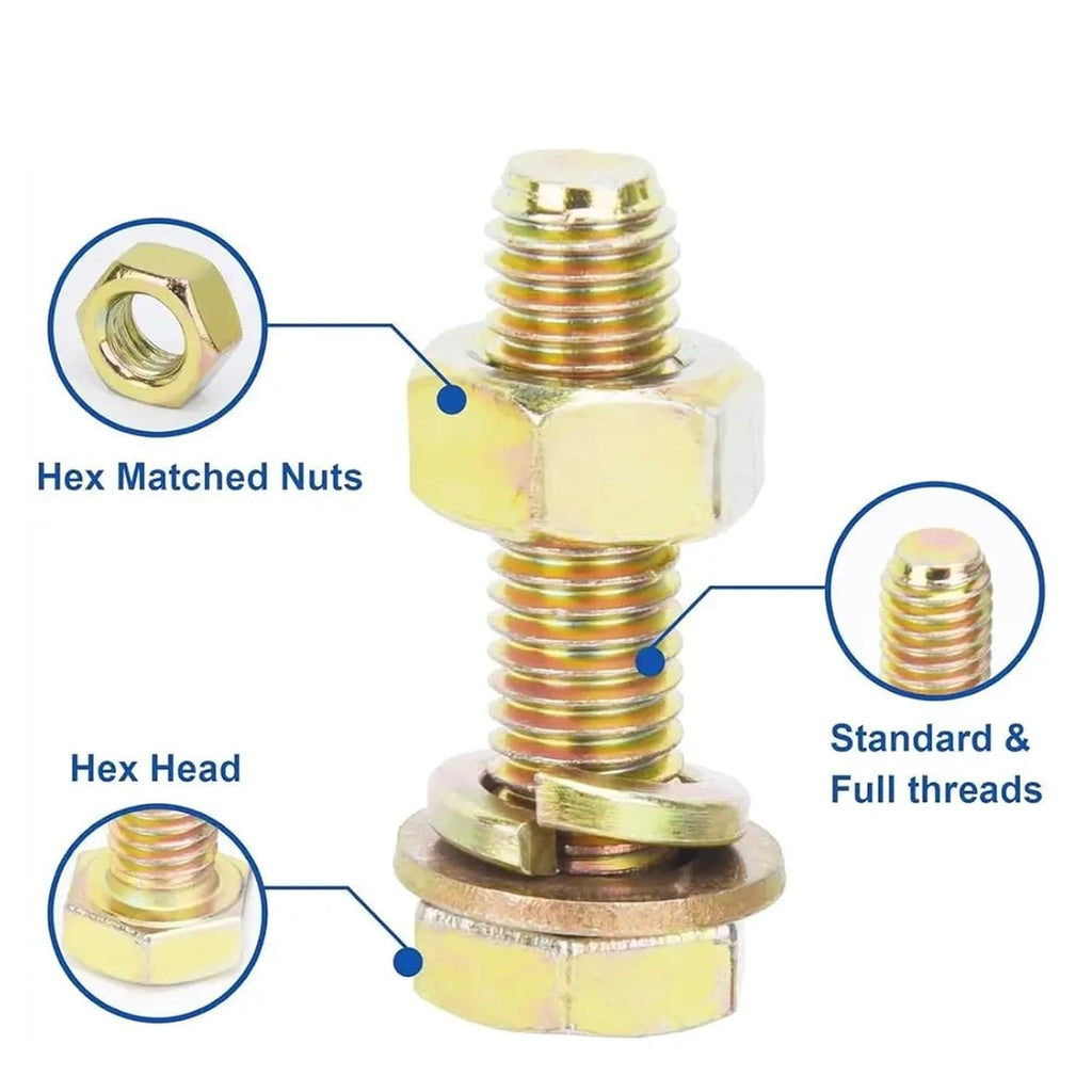 Nuts and Bolts 940PCS Grade 8.8 Metric Heavy Duty Hex Bolt Nut Assortment Set for Furniture