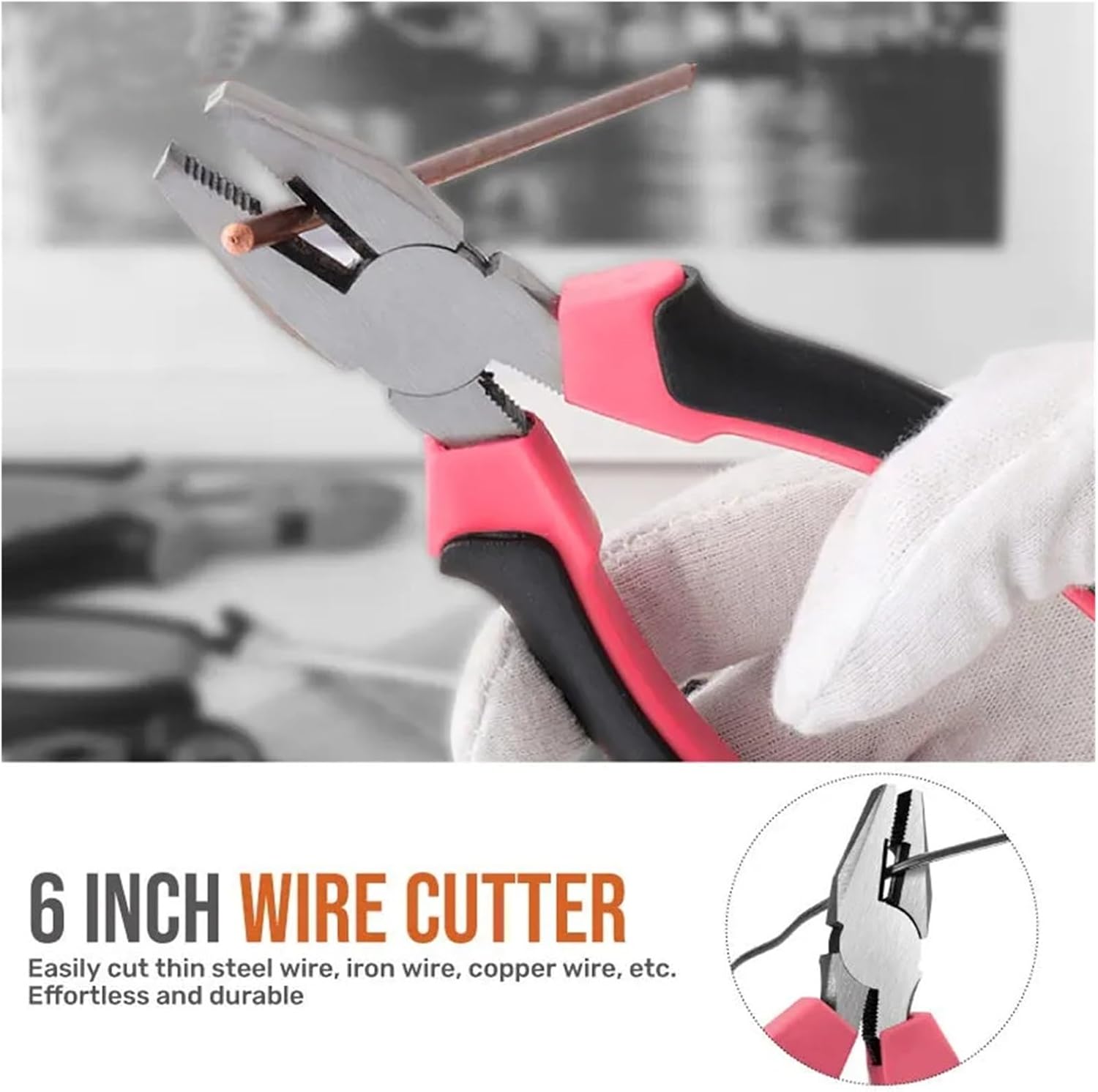 24 In 1 Multifunctional Home Repair Hand Tool Set Pliers Tape Measure Hammer Wrench Screwdriver Pink Hardware With Toolbox(24pcs pink)