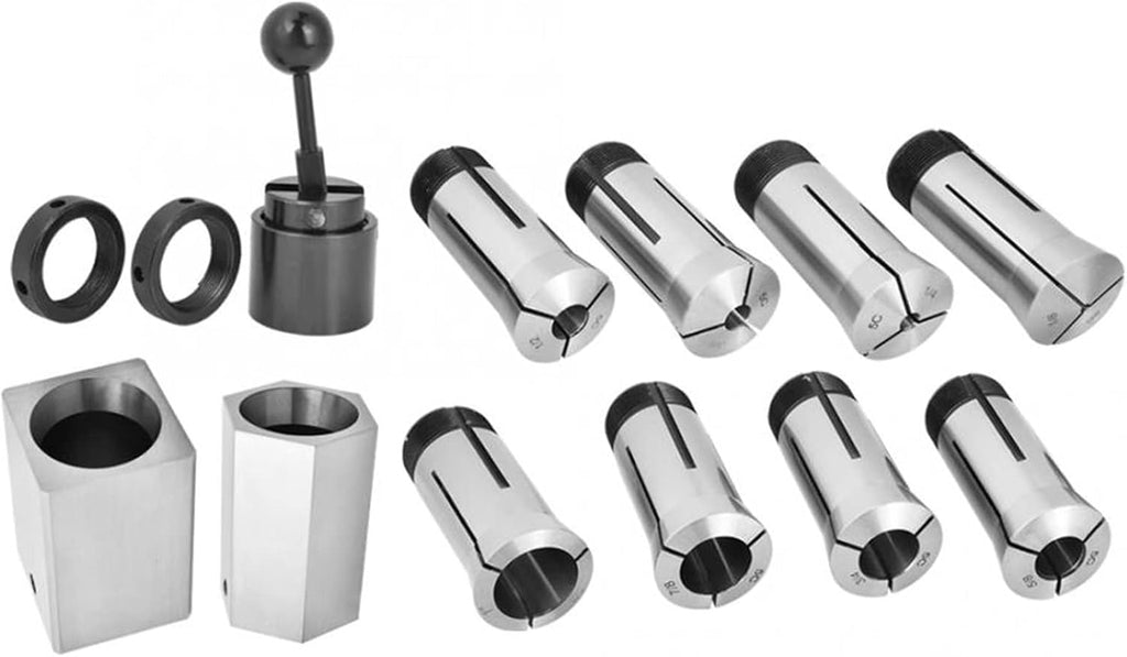 Lathe Chuck 5C Square/Hex Chuck Block 1/8in 1/4in 3/4in 1/2in 5/8in 3/4in 7/8in 1in Collet Block for Milling Lathe Quick Setup for Grinding Machines Milling Machines