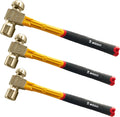 WEDO 3PCS Ball Peen Hammer Set,Ball Pein Hammer with Fiberglass Handle,8oz+12oz+16oz,Industrial-grade Metalworking Tools,Aluminum Bronze,Die-Forged,Corrosion Resistant,DIN Standard