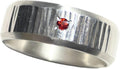 Hammered Sterling Silver Gemstone Band: Flush Set Gemstone Wedding Ring